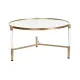 Mesa de Centro DKD Home Decor Glamour Transparente Dorado Acrílico Metal 87 x 87 x 50 cm