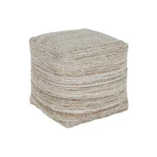 Reposapiés Home ESPRIT Blanco Natural 45 x 45 x 45 cm