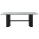 Dining Table Home ESPRIT Black Green Metal Tempered Glass 200 x 100 x 76 cm