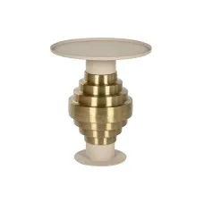 Mesa auxiliar Home ESPRIT Crema Dorado 46 x 46 x 52 cm