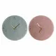Wall Clock DKD Home Decor Green Pink 40,5 x 5,5 x 40,5 cm (2 Units)