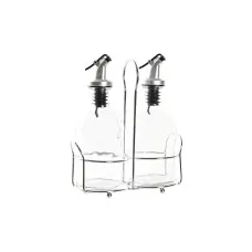 Aceitera DKD Home Decor Vinagrera Transparente Metal Cristal (2 Unidades) (2 pcs)
