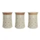 Bote DKD Home Decor Beige Bambú Gres A topos 10 x 10 x 16 cm (3 Unidades)