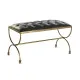 Butaca Pie de Cama DKD Home Decor 90 x 38 x 52 cm Dorado Metal Verde Metalizado