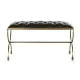 Butaca Pie de Cama DKD Home Decor 90 x 38 x 52 cm Dorado Metal Verde Metalizado