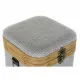 Set of decorative boxes DKD Home Decor Grey Wood Polyester (3 pcs)
