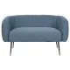 Sofá DKD Home Decor Azul Negro Espuma Madera Metal Terciopelo Scandi 129 x 75 x 73 cm