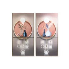 Cuadro DKD Home Decor 80 x 3 x 160 cm Jarrón (2 Unidades)