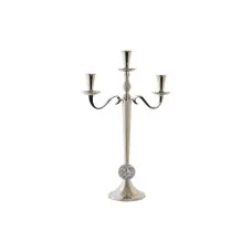 Candelabro DKD Home Decor 30 x 12 x 46 cm Plateado Aluminio Cromado