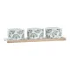 Set de Aperitivo DKD Home Decor Bambú Gres Hojas 3 Piezas 4 Piezas 28 x 9,7 x 1,5 cm