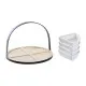 Set de Aperitivo DKD Home Decor Blanco/Negro Metal Bambú Gres Loft 4 Piezas 21,5 x 21,5 x 14 cm
