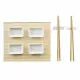 Sushi Set DKD Home Decor Metal Bamboo White Natural Oriental 30 x 40 cm 28 x 22 x 2,5 cm (9 Pieces)