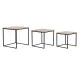 Set of 3 tables DKD Home Decor Black Metal 45 x 45 x 45 cm MDF Wood