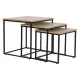 Set of 3 tables DKD Home Decor Black Metal 45 x 45 x 45 cm MDF Wood