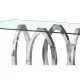 Mesa de Comedor Home ESPRIT Acero Cristal Templado 160 x 90 x 76 cm