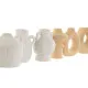 Set de 3 Jarrones Home ESPRIT Blanco Beige Gres 32 X 11,5 X 9 cm (3 Piezas) (2 Unidades)