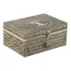 Jewelry box Home ESPRIT White Champagne Wood Aluminium 17,5 x 12,5 x 8,5 cm