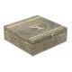 Caja-Joyero Home ESPRIT Blanco Champán Madera Aluminio 18 x 18 x 6 cm
