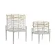Set of pots DKD Home Decor White Natural Metal Rattan Squared 25 x 25 x 32 cm (2 Units)