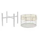 Set of pots DKD Home Decor White Natural Metal Rattan Squared 25 x 25 x 32 cm (2 Units)