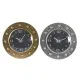 Wall Clock DKD Home Decor 48,5 x 6 x 48,5 cm Crystal Silver Black Golden Iron (2 Units)