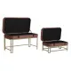 Banqueta DKD Home Decor   Rosa Dorado Metal Terciopelo (80 x 40 x 47 cm)