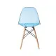 Dining Chair DKD Home Decor Natural Blue PVC Birch (50 x 46 x 83,5 cm)