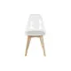 Dining Chair DKD Home Decor White Transparent Natural Wood Polycarbonate 54 x 47 x 81 cm