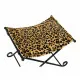 Reposapiés DKD Home Decor Negro Metal Marrón Piel Leopardo (55 x 45 x 41 cm)