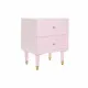 Nightstand DKD Home Decor 52 x 42 x 65 cm Metal Light Pink Mango wood