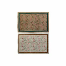 Alfombra DKD Home Decor 160 x 230 x 0,4 cm Poliéster Blanco Ikat Boho (2 Unidades)