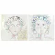 Cuadro DKD Home Decor 100 x 3,5 x 100 cm Mujer Escandinavo (2 Unidades)