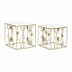 Set of 2 small tables DKD Home Decor Golden 50 x 50 x 50 cm