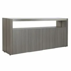 Sideboard DKD Home Decor Crystal Grey Aluminium Oak Tempered Glass (165 x 39 x 76 cm)
