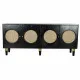 Sideboard DKD Home Decor Black Natural Rattan Mango wood (150 x 40 x 65 cm)