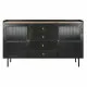 Sideboard DKD Home Decor Natural Black Golden Metal Mango wood (145 x 40 x 85 cm)
