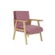 Armchair DKD Home Decor Pink Polyester MDF Wood (61 x 63 x 77 cm)