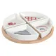 Set de Aperitivo DKD Home Decor 21,5 x 21,5 x 1 cm Rojo Azul Blanco Gres Mediterráneo Casas
