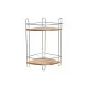 Estantería de Esquina DKD Home Decor Natural Bambú Metal cromado inoxidable 2 Estantes 19,5 x 19,5 x 36,5 cm