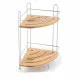 Estantería de Esquina DKD Home Decor Natural Bambú Metal cromado inoxidable 2 Estantes 19,5 x 19,5 x 36,5 cm