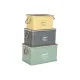 Set of Chests Home ESPRIT Yellow Green Grey Dark brown Metal Vintage 60 x 38 x 32,5 cm