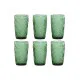 Set de Vasos Home ESPRIT Verde Cristal Con relieve 370 ml (6 Unidades)