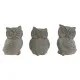 Decorative Figure Home ESPRIT Grey Owl Aged finish 10 x 9 x 14 cm (3 Units)