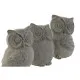 Decorative Figure Home ESPRIT Grey Owl Aged finish 10 x 9 x 14 cm (3 Units)