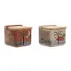 Salero con Tapa Home ESPRIT Beige Rosa Terracota Lila Bambú 750 ml 14 x 12,5 x 12 cm (2 Unidades)