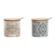 Azucarero Home ESPRIT Azul Beige Rosa Lila Bambú Dolomita 7,5 x 7,5 x 7,5 cm (2 Unidades)
