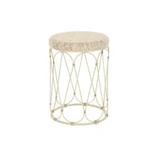 Side table DKD Home Decor Natural Metal Cream Rattan (35 x 35 x 49 cm)
