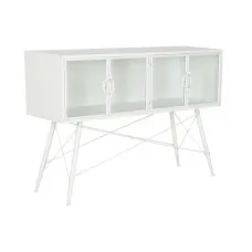 Consola DKD Home Decor Blanco Metal Cristal 120 x 35 x 80 cm
