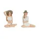 Decorative Figure Home ESPRIT White Beige Lady Mediterranean 9,5 x 7,5 x 13 cm (2 Units)