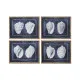 Cuadro Home ESPRIT Caracola 60 x 2,5 x 45 cm (4 Unidades)